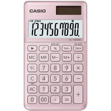 Casio SL-1000SC Miniräknare Rosa Display (ställen): 10