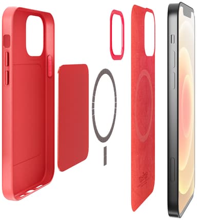 iPhone 12/iPhone 12 Pro Skal SKYMAG Leather Look Röd