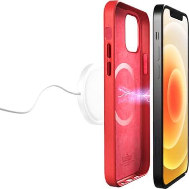 iPhone 12/iPhone 12 Pro Skal SKYMAG Leather Look Röd