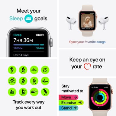 Apple Watch SE 40 mm GPS (Gold Alu/Starlight sportband)