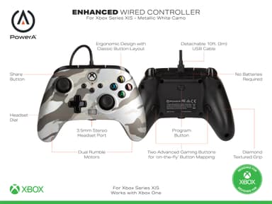 PowerA Enhanced Wired kontroll för Xbox Series X|S (metall)