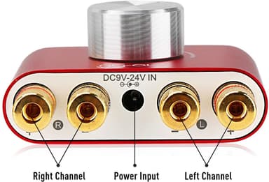 NÖRDIC Bluetooth 5.0 Stereo amplifier digital Audio förstärkare 2x50W AUX/USB/BT röd
