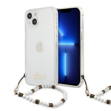 Guess iPhone 13 Mini Skal Pearl Handle Script Logo Vit