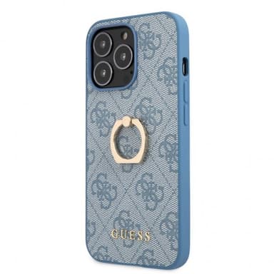 Guess iPhone 13 Pro Skal Ring Stand Blå