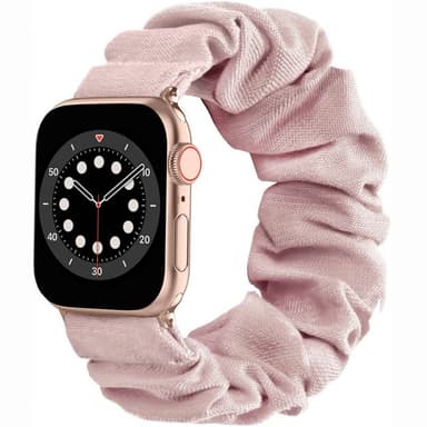 Scrunchie Elastiskt Armband Apple Watch 6 (44mm) - Rosa