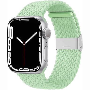 Flätat Elastiskt Armband Apple Watch 7 (45mm) - Pistachio