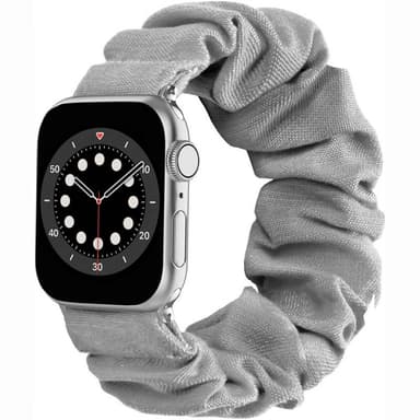 Scrunchie Elastiskt Armband Apple Watch 6 (44mm) - Grå