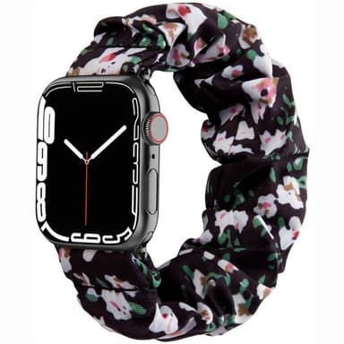 Scrunchie Elastiskt Armband Apple Watch 7 (45mm) - Classic flower