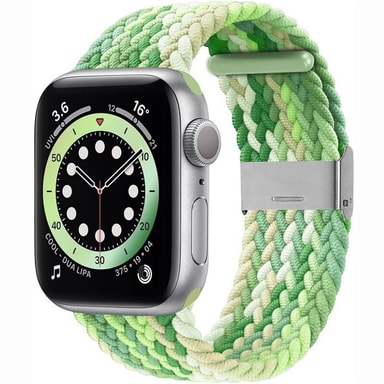 Flätat Elastiskt Armband Apple watch 6 (40mm) - Gradient green - Elgiganten