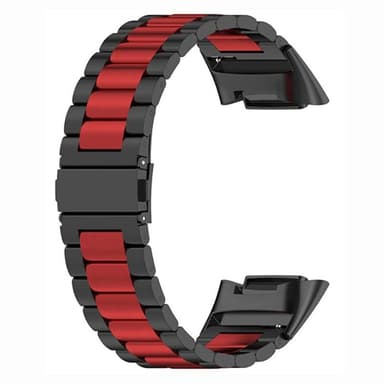 Armband rostfritt stål Fitbit Charge 5 - Svart/röd