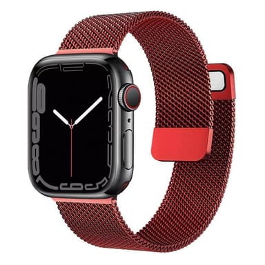 Milanese Armband Apple Watch 7 (45mm) - Röd