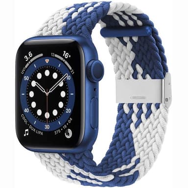 Flätat Elastiskt Armband Apple watch 6 (44mm) - Blåvit
