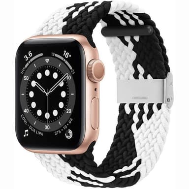 Flätat Elastiskt Armband Apple watch 6 (40mm) - Svart vit