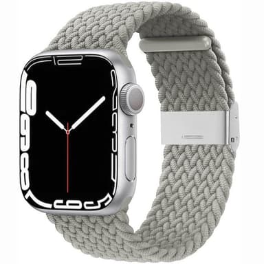 Flätat Elastiskt Armband Apple Watch 7 (45mm) - Stone