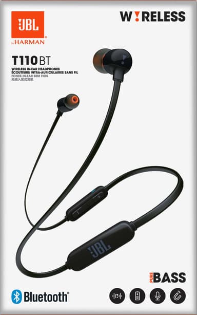 JBL in-ear trådlösa hörlurar T110 (svart)
