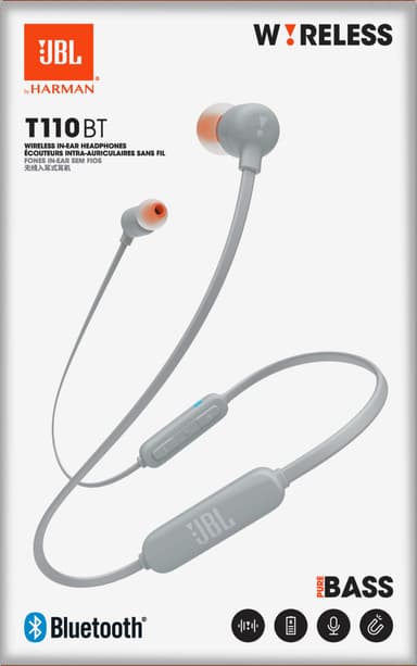 JBL in-ear trådlösa hörlurar T110 (grå)