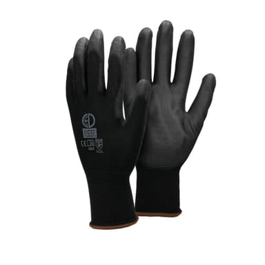 ECD Germany 60 par PU arbetshandskar, storlek 9-L, färg Black, mekanik handskar,