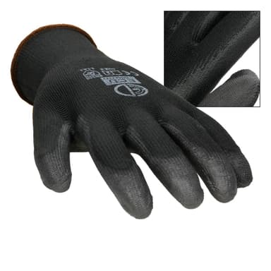 ECD Germany 60 par PU arbetshandskar, storlek 9-L, färg Black, mekanik handskar,