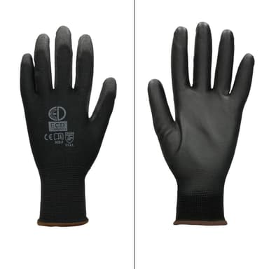 ECD Germany 60 par PU arbetshandskar, storlek 9-L, färg Black, mekanik handskar,