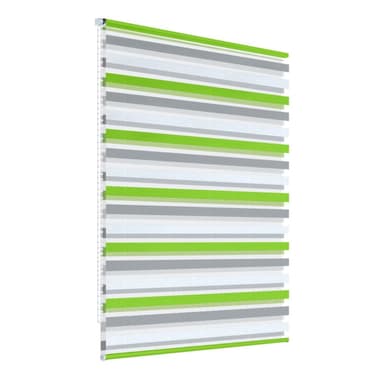 ECD Germany dubbel rullgardin 60 x 150 cm - grön-grå-vit - Klemmfix - dubbel