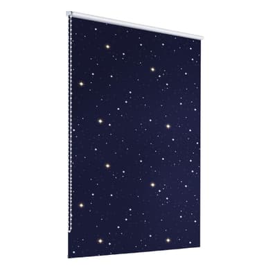 ECD Germany mörkläggningsgardin 80 x 230 cm - blå med stjärnor - Klemmfix - utan