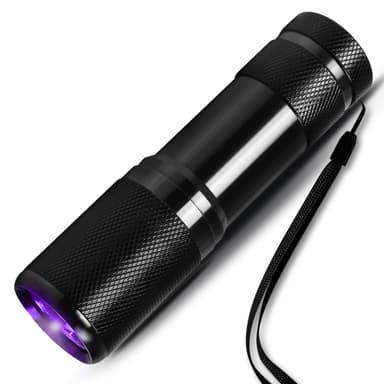 UV-ficklampa med 9 LED-lampor Svart 395 nm