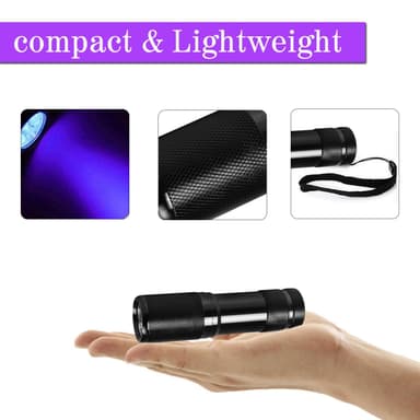 UV-ficklampa med 9 LED-lampor Svart 395 nm