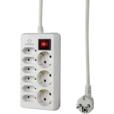 Renkforce 915D-CMW Förgreningsdosa med brytare 9x Vit