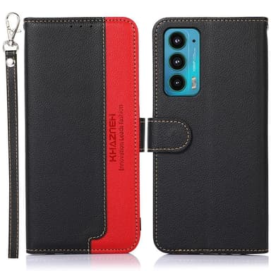 KHAZNEH Motorola Moto E20 / E40 Plånboksfodral - Svart/Röd