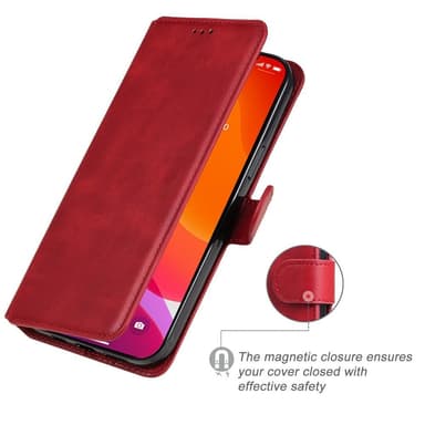 SKALO iPhone 13 Pro Max Klassiskt Plånboksfodral - Röd
