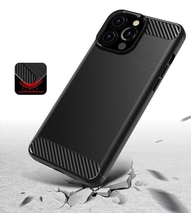 SKALO iPhone 13 Pro Max Armor Carbon Stöttåligt TPU-skal - Blå
