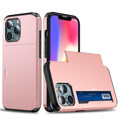 SKALO iPhone 13 Armor Skal Korthållare - Roséguld