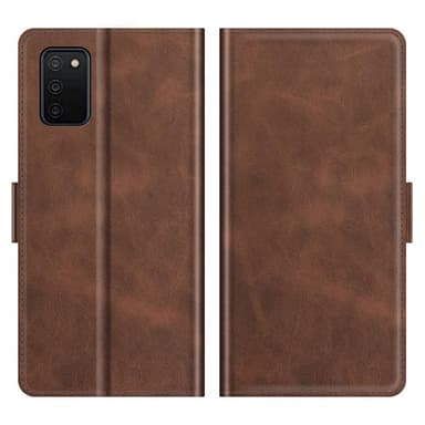 SKALO Samsung A02s / A03s Premium Plånboksfodral - Mörkbrun