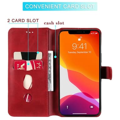 SKALO iPhone 13 Pro Max Klassiskt Plånboksfodral - Röd