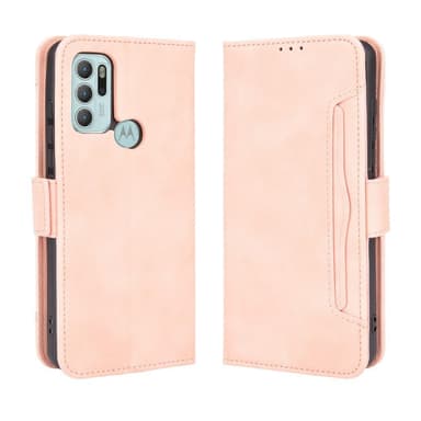 SKALO Moto G60S 6-FACK Plånboksfodral - Rosa