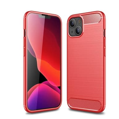 SKALO iPhone 13 Armor Carbon Stöttåligt TPU-skal - Röd