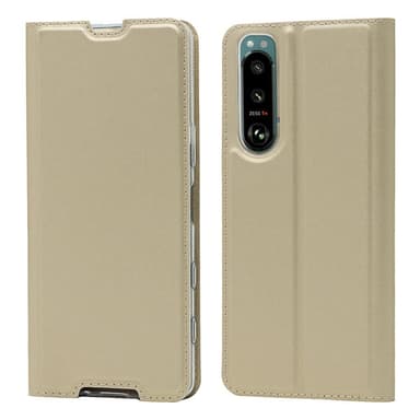 SKALO Sony Xperia 5 III Plånboksfodral Ultratunn design - Guld