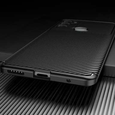 SKALO Moto G60S Carbon Fiber TPU-skal - Svart