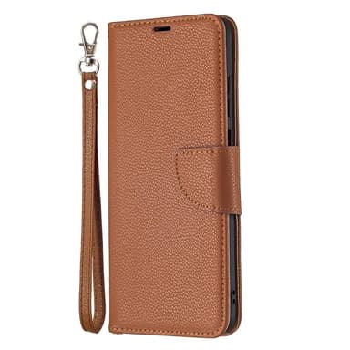 SKALO Samsung A02s / A03s Premium Litchi Plånbok - Brun