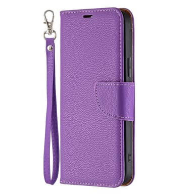 SKALO iPhone 13 Pro Max Premium Litchi Plånbok - Lila