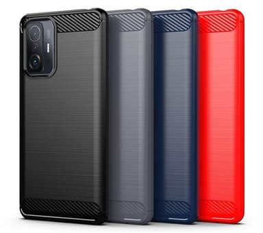 SKALO Xiaomi 11T/11T Pro Armor Carbon Stöttåligt TPU-skal - Blå