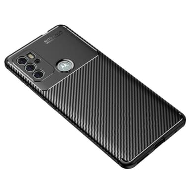 SKALO Moto G60S Carbon Fiber TPU-skal - Svart