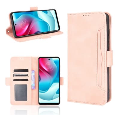SKALO Moto G60S 6-FACK Plånboksfodral - Rosa