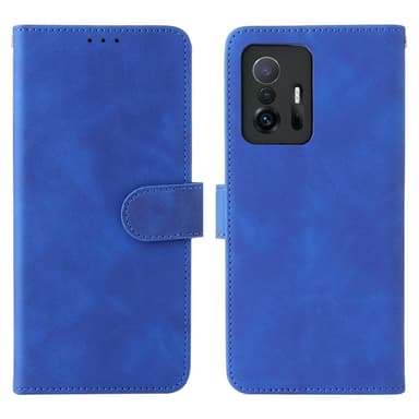 SKALO Xiaomi 11T/11T Pro Matt PU-Läder Plånboksfodral - Blå