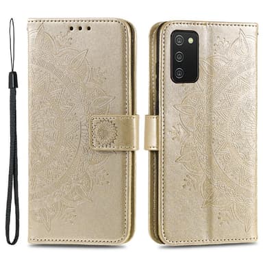 SKALO Samsung A02s / A03s Mandala Plånboksfodral - Guld