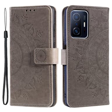 SKALO Xiaomi 11T/11T Pro Mandala Plånboksfodral - Grå