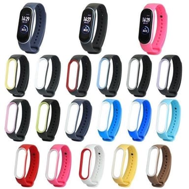Elastiskt armband till Xiaomi Mi Band 5 Svart & Röd