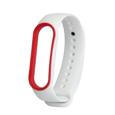 Elastiskt armband till Xiaomi Mi Band 5 Vit & Röd