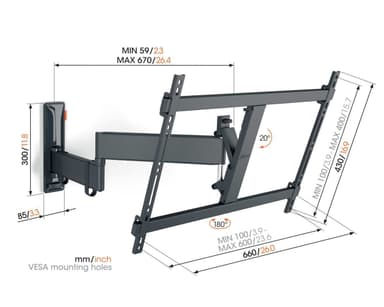 Vogels COMFORT Full Motion TV+ väggfäste TVM3645 (svart)