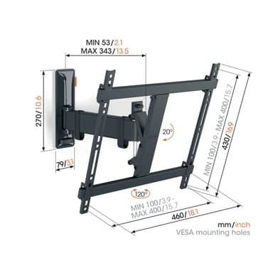 Vogels COMFORT Full Motion TV väggfäste TVM3425